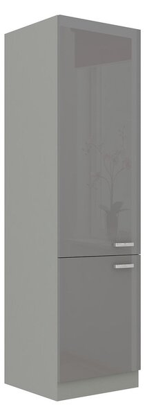 Skříňka vysoká Milo 60 DK-210 2F (šedá + šedý lesk)