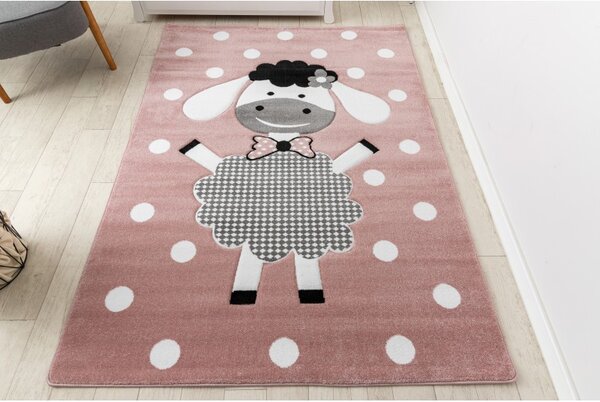 Makro Abra Dětský kusový koberec PETIT Ovečka růžový Rozměr: 120x170 cm