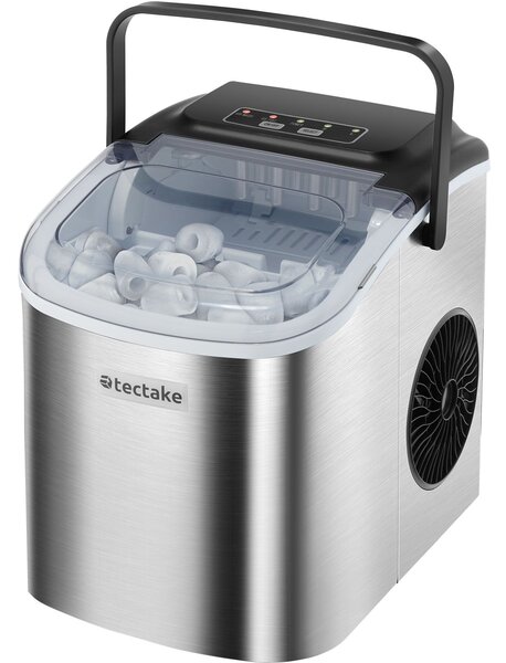 Tectake Výrobník ledu Arctic, 1,2 l, 2 velikosti kostek ledu - stříbrná