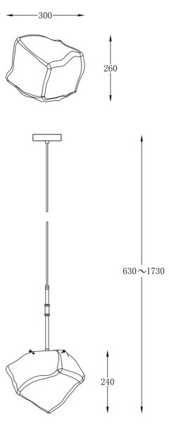 Zuma Line P0488-01M-SEAC - Lustr na lanku ROCK 1xE27/40W/230V