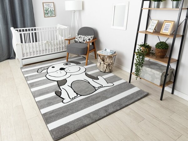 Makro Abra Dětský kusový koberec PETIT Pes šedý Rozměr: 120x170 cm