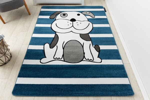 Makro Abra Dětský kusový koberec PETIT Pes modrý Rozměr: 140x190 cm