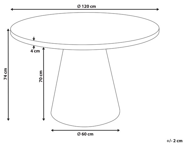 Jídelní stůl MERE Bílý mramor 120 cm 120 cm