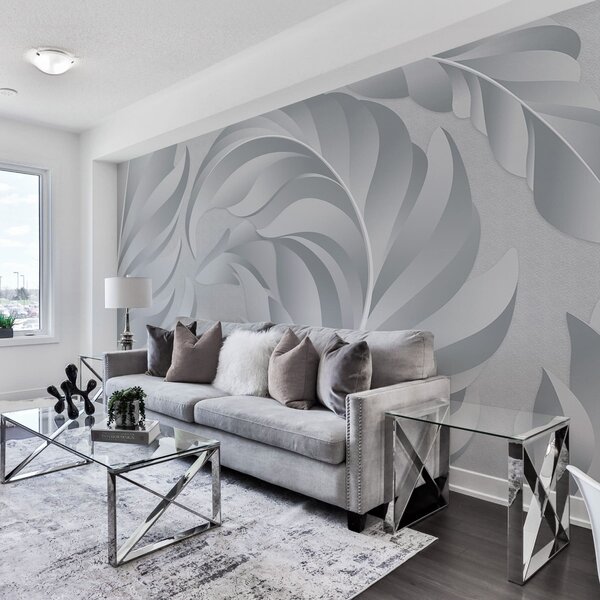 Fototapety velká texturovaná peří v odstínech šedé, Fototapety 3D, Fototapety 3d listí, w05231v3 : uwalls.cz