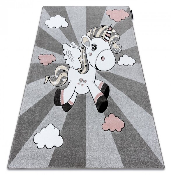 Makro Abra Dětský kusový koberec PETIT Jednorožec 2 šedý Rozměr: 120x170 cm
