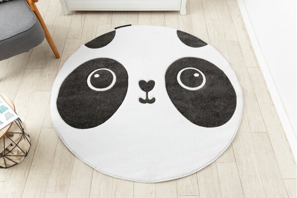 Makro Abra Dětský kulatý koberec PETIT PANDA bílý Rozměr: průměr 120 cm