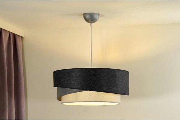 Duolla - Lustr na lanku KOBO 1xE27/15W/230V pr. 45 cm antracit/šedá/bílá