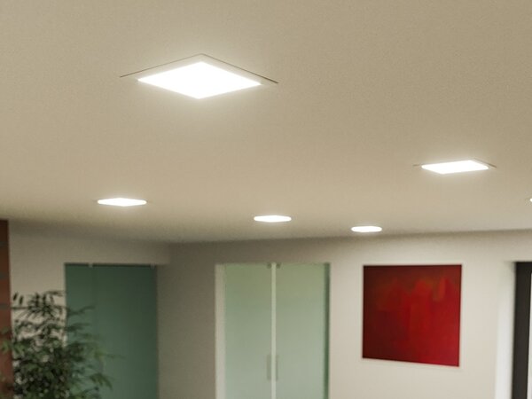 PANLUX s.r.o. Hranaté podhledové LED svítidlo DOWNLIGHT CCT SQUARE 6W bílý