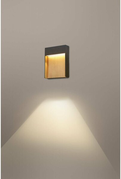 BIG WHITE SLV FLATT Outdoor, nástěnné LED svítidlo, 3000K, IP65, antracitové/hnědé 1002953