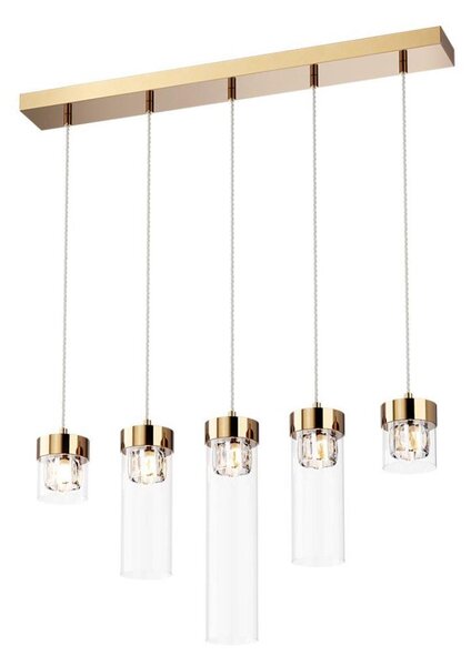 Zuma Line P0389-05E-F7AC - Křišťálový lustr na lanku GEM 5xG9/28W/230V