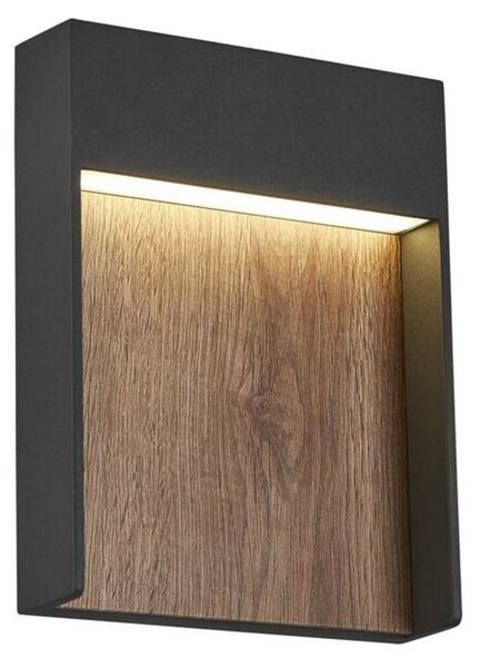 BIG WHITE SLV FLATT Outdoor, nástěnné LED svítidlo, 3000K, IP65, antracitové/hnědé 1002953
