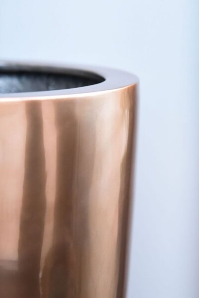Exkluzivní květináč CITY, sklolaminát, výška 80 cm, růžovo-zlatá metalíza