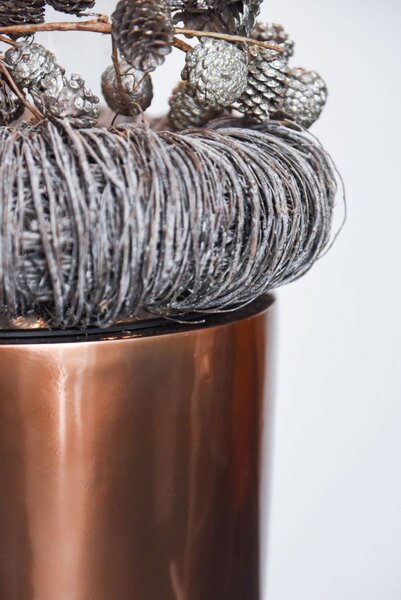 Exkluzivní květináč CITY, sklolaminát, výška 80 cm, růžovo-zlatá metalíza
