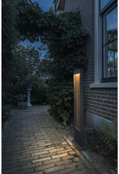 BIG WHITE SLV FLATT POLE 100 Outdoor, stojací LED svítidlo, 3000K, IP65, antracitové/hnědé 1002959