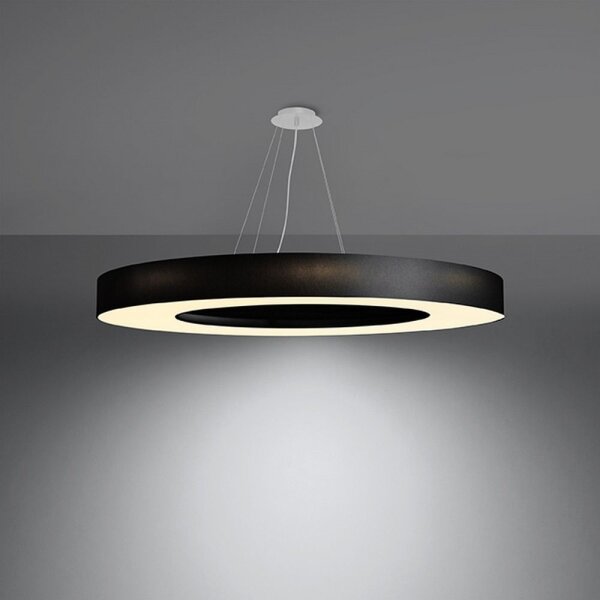 Sollux SL.0798 - Lustr na lanku SATURNO SLIM 8xE27/60W/230V pr. 90 cm černá