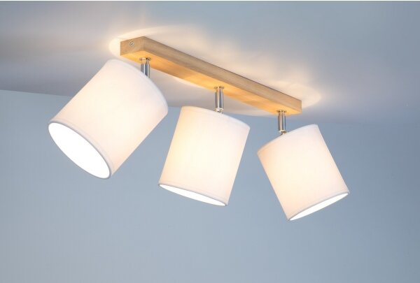 Spot-Light 56744374 - Bodové svítidlo APRILLIA 3xE27/25W/230V dub bílá