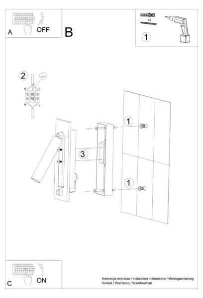 Sollux SL.0956 - Nástěnné bodové svítidlo ENIF 1xG9/12W/230V