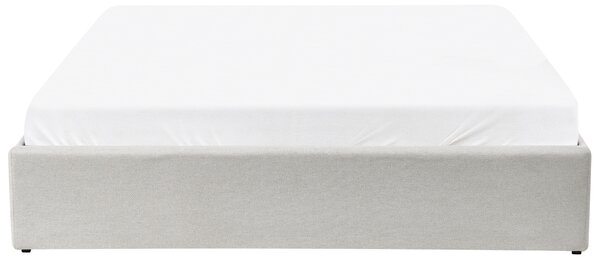 Postel s úložným prostorem bez čela Tkanina DINAN 160 x 200 cm Světle béžová