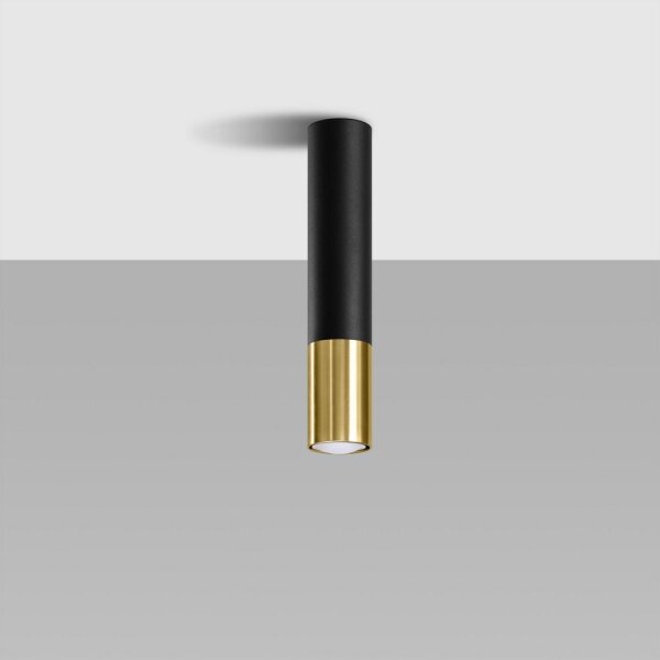 Sollux SL.0951 - Bodové svítidlo LOOPEZ 1xGU10/10W/230V černá/zlatá