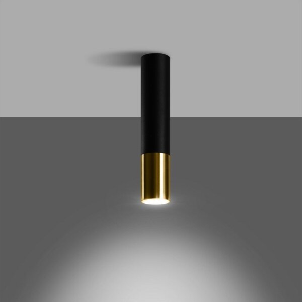 Sollux SL.0951 - Bodové svítidlo LOOPEZ 1xGU10/10W/230V černá/zlatá