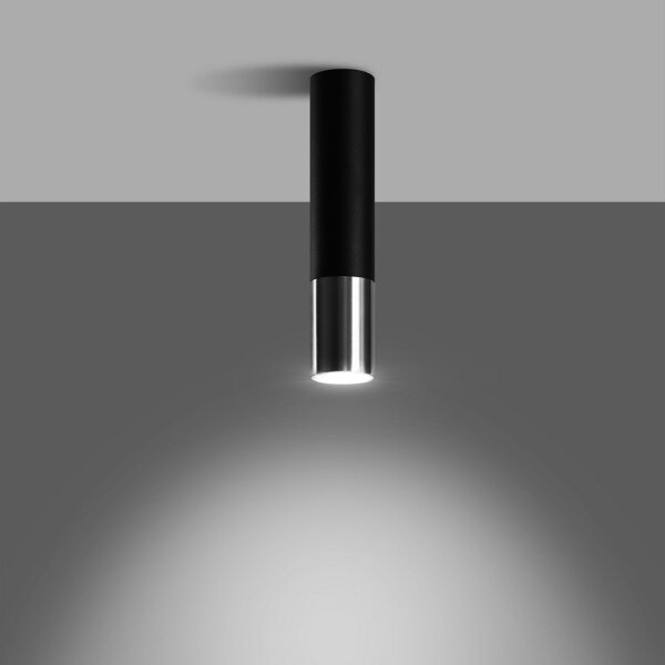 Sollux SL.0939 - Bodové svítidlo LOOPEZ 1xGU10/10W/230V černá/chrom