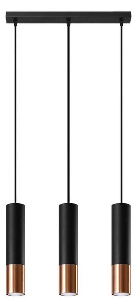 Sollux SL.0948 - Lustr na lanku LOOPEZ 3xGU10/10W/230V černá/měď