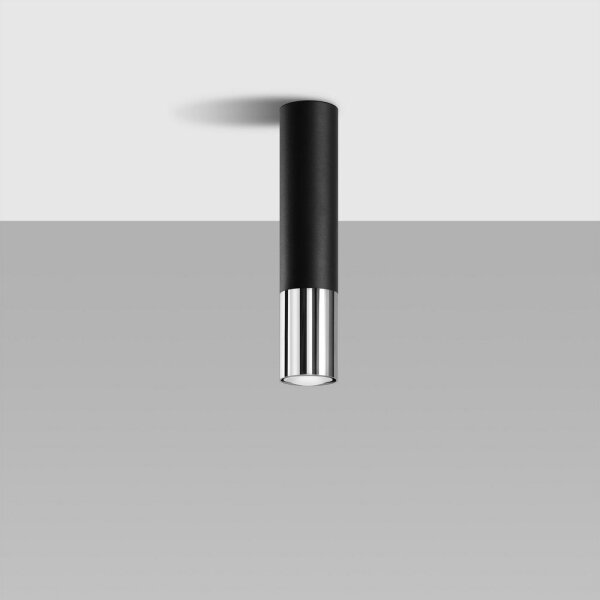 Sollux SL.0939 - Bodové svítidlo LOOPEZ 1xGU10/10W/230V černá/chrom