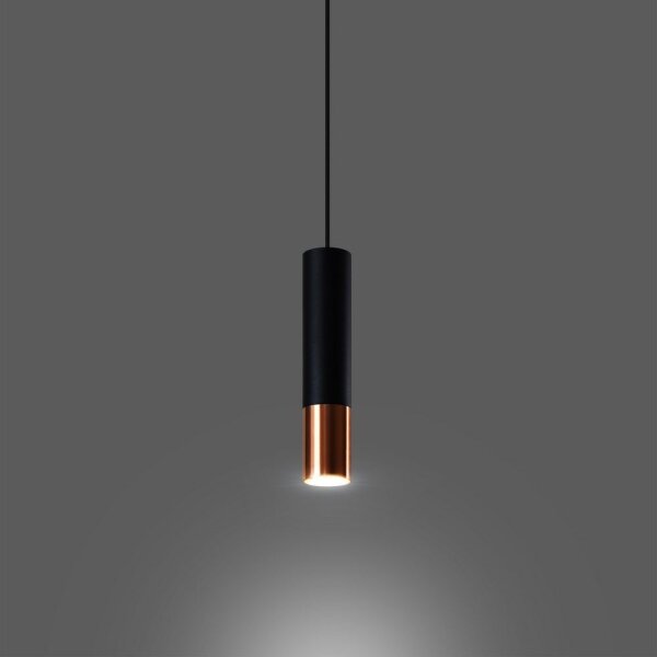 Sollux SL.0946 - Lustr na lanku LOOPEZ 1xGU10/10W/230V černá/měď