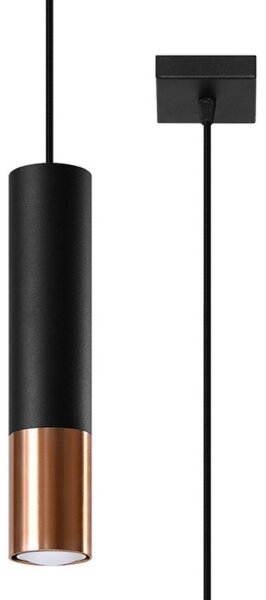 Sollux SL.0946 - Lustr na lanku LOOPEZ 1xGU10/10W/230V černá/měď