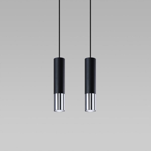 Sollux SL.0941 - Lustr na lanku LOOPEZ 2xGU10/10W/230V černá/chrom