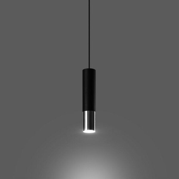 Sollux SL.0940 - Lustr na lanku LOOPEZ 1xGU10/10W/230V černá/chrom