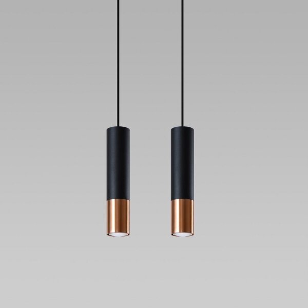 Sollux SL.0947 - Lustr na lanku LOOPEZ 2xGU10/10W/230V černá/měď