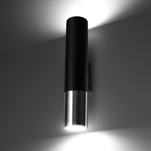 Sollux SL.0938 - Nástěnné svítidlo LOOPEZ 2xGU10/10W/230V černá/chrom
