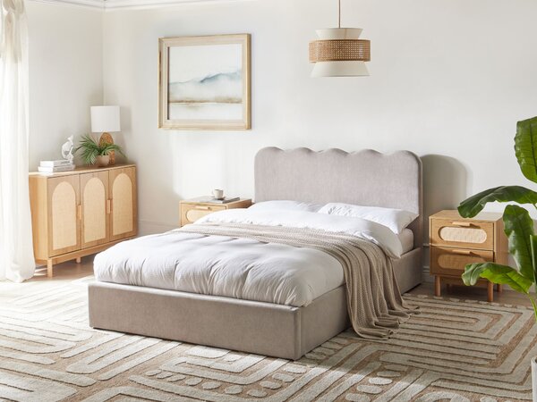 Postel s úložným prostorem Žinylka NANTERRE 140 x 200 cm Taupe