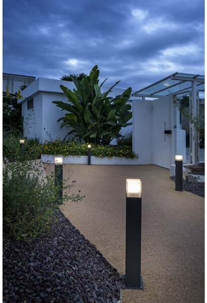 BIG WHITE SLV GRAFIT 60, venkovní stojací lampa, TC-DSE, IP44, antracit, úsporná žárovka, D/Š/V 12/12/60 cm, max. 11 W 231225