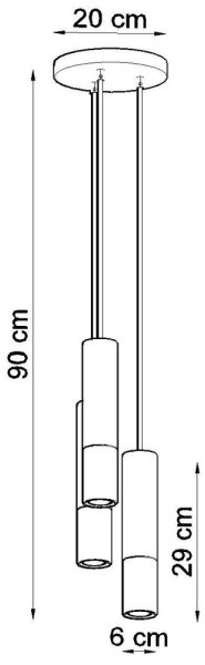 Sollux SL.0955 - Lustr na lanku LOOPEZ 3xGU10/10W/230V kulatý černá/zlatá