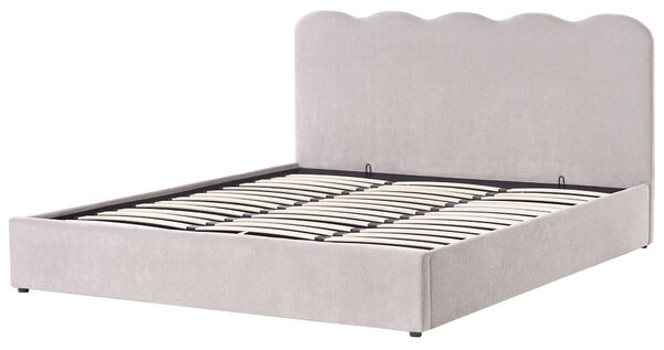 Postel s úložným prostorem Žinylka NANTERRE 180 x 200 cm Taupe