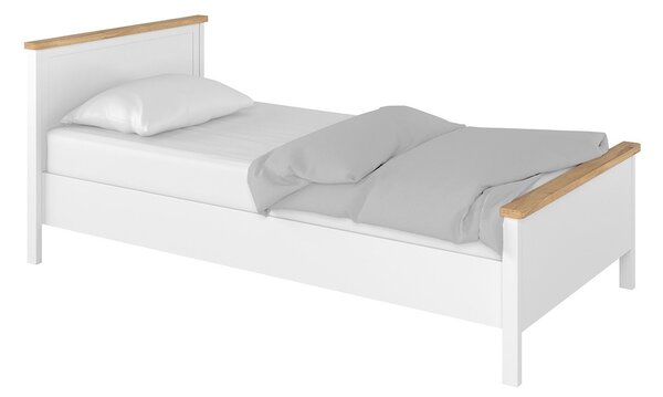 Jednolůžková postel 90cm Sukura (bílá + dub nash)