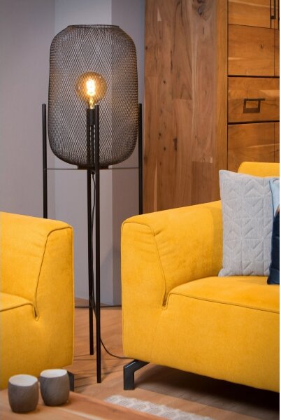 Lucide 45785/01/30 - Stojací lampa MESH 1xE27/40W/230V černá