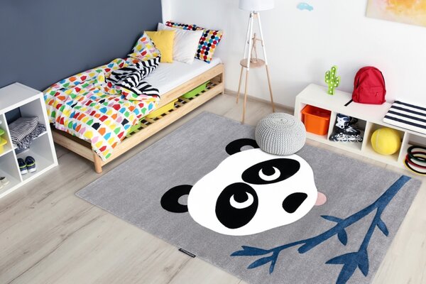 Makro Abra Dětský kusový koberec PETIT Panda šedý Rozměr: 80x150 cm