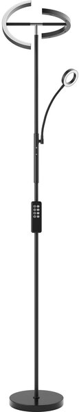 Tectake Stojací lampa Auralis LED 20W, čtecí světlo, stmívatelná - černá