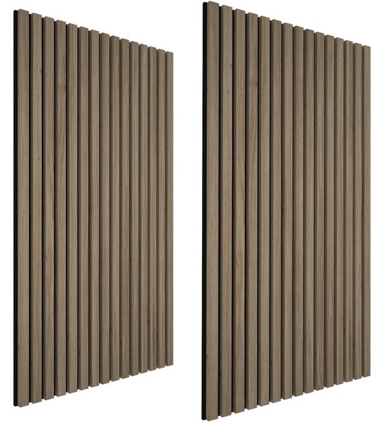 Tectake Nástěnné panely Sonic Wall II v dřevěném vzhledu - Tmavý dub,Sada 2 kusů