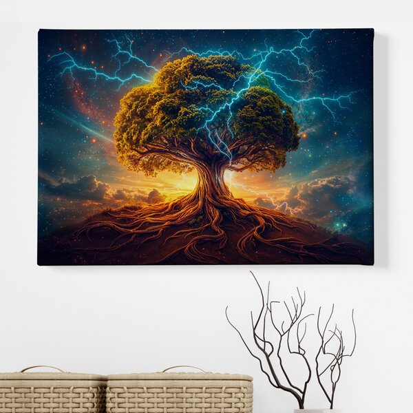 Obraz na plátně - Strom života Bleskový kontakt FeelHappy.cz Velikost obrazu (šířka x výška): 40 x 30 cm