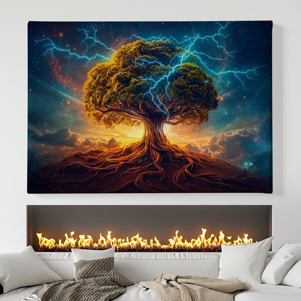 Obraz na plátně - Strom života Bleskový kontakt FeelHappy.cz Velikost obrazu (šířka x výška): 40 x 30 cm