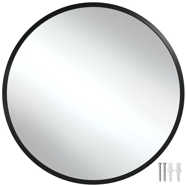 Tectake Kulaté nástěnný zrcadlo Fiona s hliníkovým rámem - 80 cm