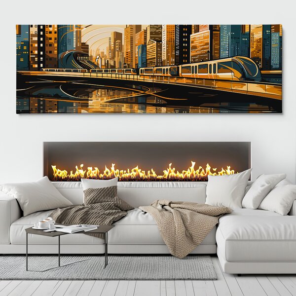 Obraz na plátně - Ranním vlakem z Yokohamy FeelHappy.cz Velikost obrazu (šířka x výška): 120 x 40 cm