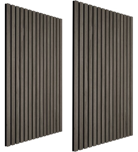 Tectake Nástěnné panely Sonic Wall II v dřevěném vzhledu - šedý dub,Sada 2 kusů