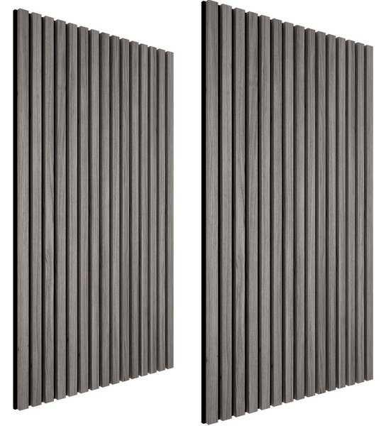 Tectake Nástěnné panely Sonic Wall II v dřevěném vzhledu - světle šedý dub,Sada 2 kusů