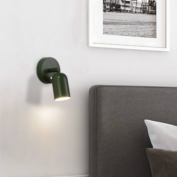 Searchlight LED akumulátorové nástěnné světlo CONE, tmavě zelená, šířka 10 cm, kov, stmívatelný, Zelená, Obývací pokoj / jídelna, kov