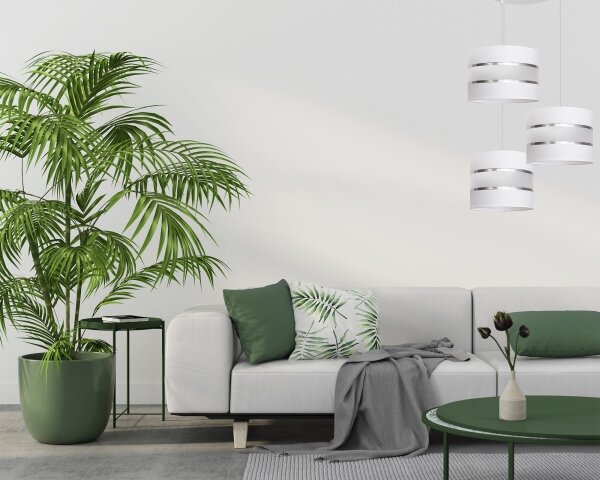Lustr na lanku HELEN 3xE27/15W/230V bílá